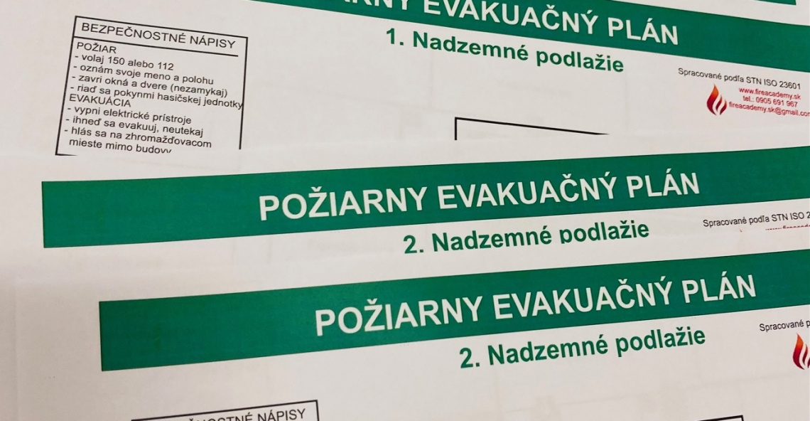 Nákres požiarny evakuačný plán